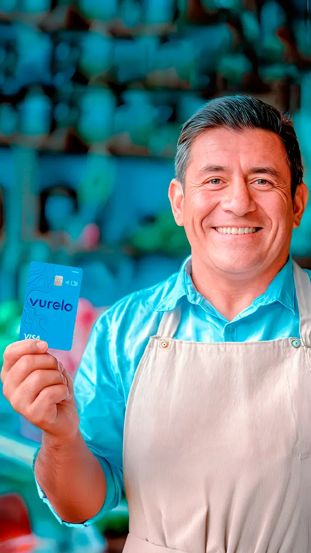 Hombre con tarjeta Vurelo