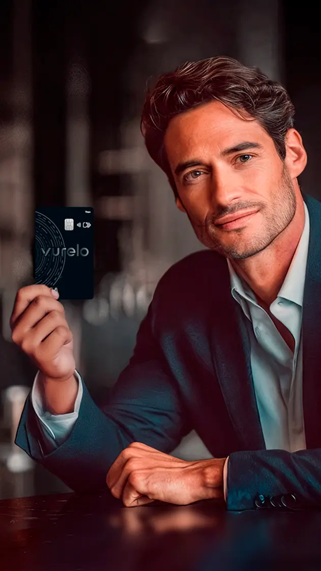 Joven con tarjeta Vurelo