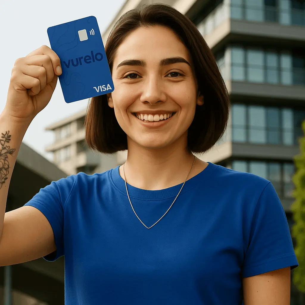 Mujer con tarjeta Vurelo